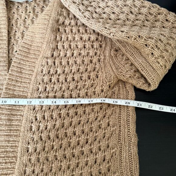 Everlane Open Long Cardigan Sweater Sz XS Camel Oversized Wool Alpaca Blend - Picture 11 of 12